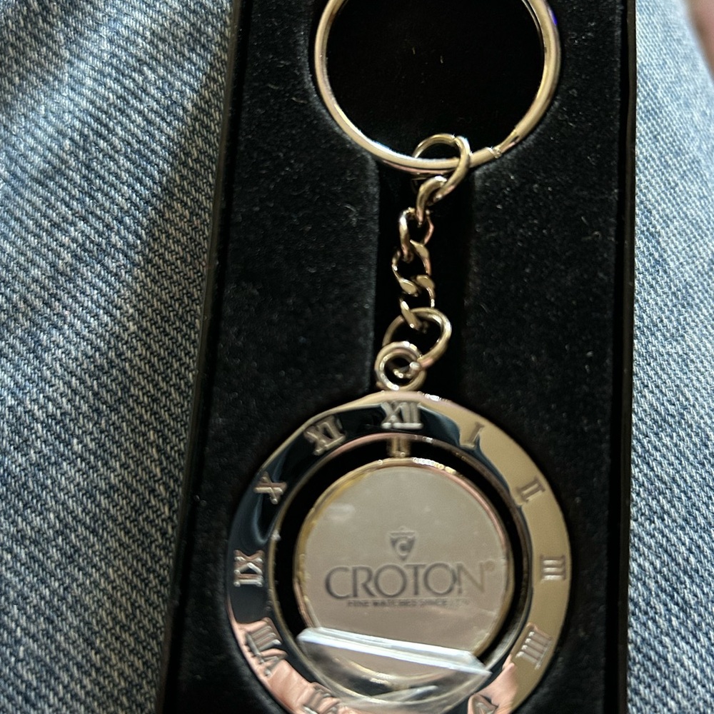 Croton Silver Keychain with Roman Numerals